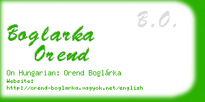 boglarka orend business card
